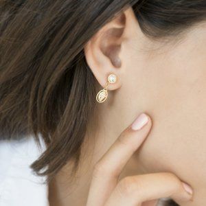 Swarovski Magnetic Pierced Earrings, Cross Motif